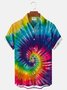 Cotton hemp Tie Dye Ombre Peace & Love Men's Vacation Beach Hawaiian Big & Tall Aloha Wrinkle Free Shirt