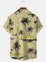 Men's Vintage Wrinkle Free Casual Shirts Beach Palms Sunset Seersucker Tops