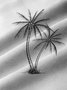 Hawaiian cotton hemp coconut tree men's pocket button shirt