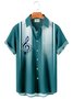 Music note gradient men's pocket button shirt