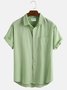 Royaura Beach Vacation Solid Color Men's Cotton Linen Blend Camp Shirts Big & Top Casual Button Down Shirts