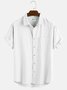 Royaura Beach Vacation Solid Color Men's Cotton Linen Blend Camp Shirts Big & Top Casual Button Down Shirts