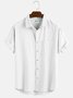 Royaura Beach Vacation Solid Color Men's Cotton Linen Blend Camp Shirts Big & Top Casual Button Down Shirts