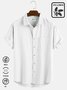 Royaura Beach Vacation Solid Color Men's Cotton Linen Blend Camp Shirts Big & Top Casual Button Down Shirts