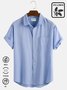 Royaura Beach Vacation Solid Color Men's Cotton Linen Blend Camp Shirts Big & Top Casual Button Down Shirts