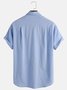 Royaura Beach Vacation Solid Color Men's Cotton Linen Blend Camp Shirts Big & Top Casual Button Down Shirts