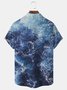 Wave Ocean Print Men's Vacation Hawaiian Big and Tall Aloha Shirt