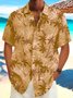  Cotton Linen Vintage Coconut Tree Print Holiday Beach Hawaii Oversized Aloha Comfortable Breathable Shirt
