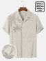 Cotton and Linen Style Hawaiian Plant Coconut Tree Versatile Linen Shirt