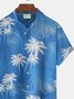 JoyMitty Hawaiian Coconut Tree Leaf Print Men's Button Pocket Shirt