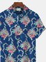 Hawaiian Floral Musical Instrument Print Men's Button Pocket Shirt