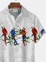 JoyMitty Hawaiian Parrot Leaf Print Men's Button Down Pocket Shirt