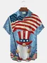 American Flag Independence Day 4th July Print Beach Men's Hawaiian Oversized Shirt With Pocket