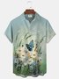 JoyMitty Hawaiian Floral Ombre Print Men's Button Pocket Shirt