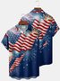 Independence Day Holiday Men's Hawaiian Shirt Fireworks Art American Flag Aloha Plus Size Camp Pocket Shirts