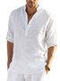 JoyMitty Basic Natural Fiber Plain Men's Button Down Long Sleeve Shirt