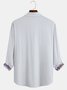 JoyMitty Natural Fiber Guayabera Casual Men's Vacation Big and Tall Long Sleeve Shirt