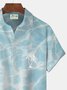 Water Ripple Print Beach Men's Hawaiian Oversized Shirt with Pockets Wrinkle Free Shirt