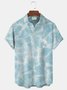 Water Ripple Print Beach Men's Hawaiian Oversized Shirt with Pockets Wrinkle Free Shirt