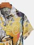 JoyMitty Vintage Jazz Musical Print Men's Button Down Pocket Shirt