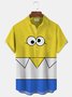 JoyMitty Retro 60s Cartoon Print Men's Button Pocket Shirt