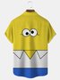 JoyMitty Retro 60s Cartoon Print Men's Button Pocket Shirt