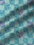 Water Ripple Checkerboard Print Beach Men's Hawaiian Oversized Shirt with Pockets