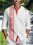 JoyMitty Guayabera Casual Men's Vacation Big and Tall Long Sleeve Shirt