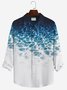 JoyMitty Nature  Fiber Shirt Water Ripple Print Casual Men's Hawaiian Beach Vacation Oversized Long Sleeve Shirt