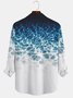 JoyMitty Nature  Fiber Shirt Water Ripple Print Casual Men's Hawaiian Beach Vacation Oversized Long Sleeve Shirt