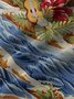 Beach Vacation Blue Men's Hawaiian Shirts Island Music Coconut Tree Guitar Cartoon Ocean Wave Art Plus Size Aloha Camp Pocket Shirts