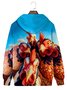 JoyMitty Vintage Rooster Gradient Print Men's Pocket Hoodie