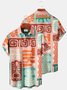 JoyMitty Beach Vacation Tiki Totem Pink Men's Hawaiian Shirts Surfboard Stretch Plus Size Aloha Camp Shirts