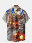 JoyMitty Men's Casual Halloween Camp Shirts Festival Cartoon Witch Pumpkin Stretch Plus Size Aloha Hawaiian Shirts