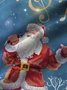 Santa Sing Music Print Beach Men's Hawaiian Oversized Shirt with Pockets