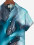 JoyMitty Gradient Art Texture Print Men's Button Pocket Short Sleeve Shirt