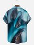 JoyMitty Gradient Art Texture Print Men's Button Pocket Short Sleeve Shirt