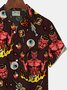 JoyMitty Halloween Chest Pocket Short Sleeve Shirt