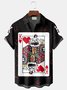 JoyMitty Halloween Pumpkin King Card Men's Hawaiian Oversized Shirt with Pockets