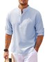 JoyMitty Hawaiian Seersucker Cardigan Men's Button Down Long Sleeve Plus Size Shirt