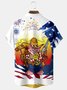JoyMitty Flag Western Cowboy Bbq Pig Print  Men's Hawaiian Oversized Shirt with Pockets