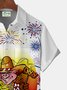 JoyMitty Flag Western Cowboy Bbq Pig Print  Men's Hawaiian Oversized Shirt with Pockets