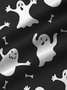 JoyMitty Halloween Ghost Print Men's Button Pocket Short Sleeve Shirt