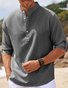 JoyMitty Hawaiian Seersucker Cardigan Men's Button Down Long Sleeve Plus Size Shirt