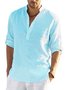 JoyMitty Basic Natural Fiber Plain Men's Button Down Long Sleeve Shirt