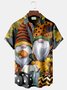 Thanksgiving Gnomes Print  Men's Hawaiian Oversized Shirt with Pockets