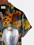 Thanksgiving Gnomes Print  Men's Hawaiian Oversized Shirt with Pockets