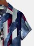 Flag Bigfoot Print Men's Hawaiian Oversized Shirt with Pockets