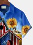 JoyMitty Parrot Pumpkin Print Men's Hawaiian Oversized Shirt with Pockets