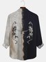 Men's Halloween Skull Print Casual Breathable Long Sleeve Hawaiian Shirt